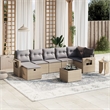 Afuera Living Contemporary 8 Piece Poly Rattan Sofa Set in Beige