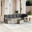 Afuera Living Contemporary Synthetic Poly Rattan Sofa Set in Gray