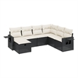 Afuera Living Contemporary 7 Piece Poly Rattan Large Sofa Set in Black