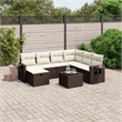 Afuera Living Contemporary 8 Piece Poly Rattan Large Sofa Set in Brown