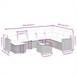 Afuera Living Contemporary 9 Piece Poly Rattan Sofa Set in Beige