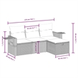 Afuera Living Contemporary 4 Piece Poly Rattan Medium Sofa Set in Beige