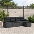 Afuera Living Contemporary 5 Piece Poly Rattan Small Sofa Set in Black