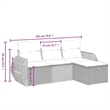 Afuera Living Contemporary 4 Piece Poly Rattan Sofa Set in Beige