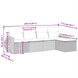 Afuera Living Contemporary 5 Piece Poly Rattan Large Sofa Set in Gray