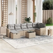 Afuera Living Contemporary 8 Piece Poly Rattan Small Sofa Set in Beige