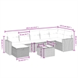 Afuera Living Contemporary 8 Piece Poly Rattan Small Sofa Set in Beige
