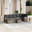 Afuera Living Contemporary 8 Piece Poly Rattan Large Sofa Set in Gray