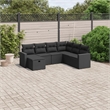 Afuera Living Contemporary 7 Piece Poly Rattan Sofa Set in Black