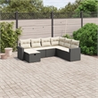 Afuera Living Contemporary 7 Piece Poly Rattan Large Sofa Set in Black