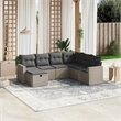 Afuera Living Contemporary 7 Piece Poly Rattan Sofa Set in Gray