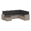 Afuera Living Contemporary 7 Piece Poly Rattan Sofa Set in Gray