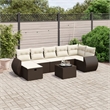 Afuera Living Contemporary 8 Piece Poly Rattan Sofa Set in Brown