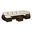 Afuera Living Contemporary 8 Piece Poly Rattan Sofa Set in Brown