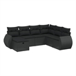 Afuera Living Contemporary 7 Piece Poly Rattan Sofa Set in Black