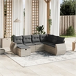 Afuera Living 7 Piece Poly Rattan Large Sofa Set with Removable Covers in Gray