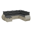 Afuera Living 7 Piece Poly Rattan Large Sofa Set with Removable Covers in Gray