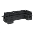 Afuera Living Contemporary 7 Piece Poly Rattan Small Sofa Set in Black