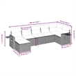 Afuera Living Contemporary 7 Piece Poly Rattan Large Sofa Set in Gray