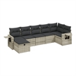 Afuera Living Contemporary 7 Piece Poly Rattan Large Sofa Set in Gray