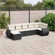 Afuera Living Poly Rattan Small Sofa Set with Removable Covers in Black