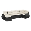 Afuera Living Poly Rattan Small Sofa Set with Removable Covers in Black