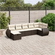 Afuera Living Contemporary 7 Piece Poly Rattan Large Sofa Set in Brown