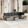 Afuera Living Contemporary 8 Piece Poly Rattan Large Sofa Set in Gray