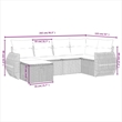 Afuera Living Contemporary 6 Piece Poly Rattan Large Sofa Set in Beige