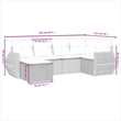 Afuera Living Contemporary 6 Piece Poly Rattan Large Sofa Set in Gray