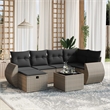 Afuera Living Contemporary 7 Piece Poly Rattan Sofa Set in Gray