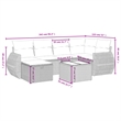 Afuera Living Contemporary 7 Piece Poly Rattan Sofa Set in Gray