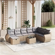 Afuera Living 9 Piece Poly Rattan Small Sofa Set with Removable Covers in Beige