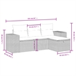 Afuera Living Contemporary 4 Piece Poly Rattan Medium Sofa Set in Beige