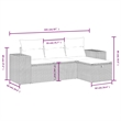 Afuera Living Contemporary 4 Piece Poly Rattan Standard Sofa Set in Gray