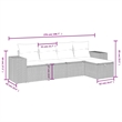 Afuera Living Contemporary 5 Piece Poly Rattan Large Sofa Set in Beige