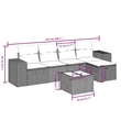 Afuera Living Contemporary 6 Piece Poly Rattan Sofa Set in Black