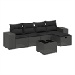 Afuera Living Contemporary 6 Piece Poly Rattan Sofa Set in Black