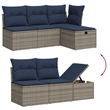 Afuera Living Contemporary 6 Piece Poly Rattan Small Sofa Set in Gray