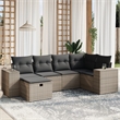 Afuera Living Contemporary Poly Rattan Large Sofa Set in Gray