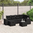Afuera Living Contemporary 7 Piece Poly Rattan Sofa Set in Black