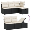 Afuera Living Contemporary 7 Piece Poly Rattan Large Sofa Set in Black