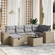 Afuera Living 7 Piece Poly Rattan Large Sofa Set with Removable Covers in Beige