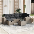 Afuera Living Contemporary 7 Piece Poly Rattan Large Sofa Set in Gray