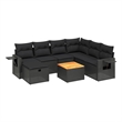 Afuera Living Contemporary 8 Piece Poly Rattan Sofa Set in Black