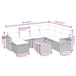 Afuera Living Contemporary Synthetic Poly Rattan 8 Piece Sofa Set in Beige