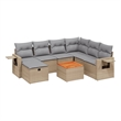 Afuera Living Contemporary Synthetic Poly Rattan 8 Piece Sofa Set in Beige