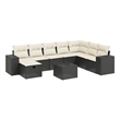 Afuera Living Contemporary 9 Piece Poly Rattan Small Sofa Set in Black