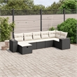 Afuera Living Contemporary 7 Piece Poly Rattan Sofa Set in Black