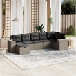 Afuera Living Contemporary 7 Piece Poly Rattan Sofa Set in Gray